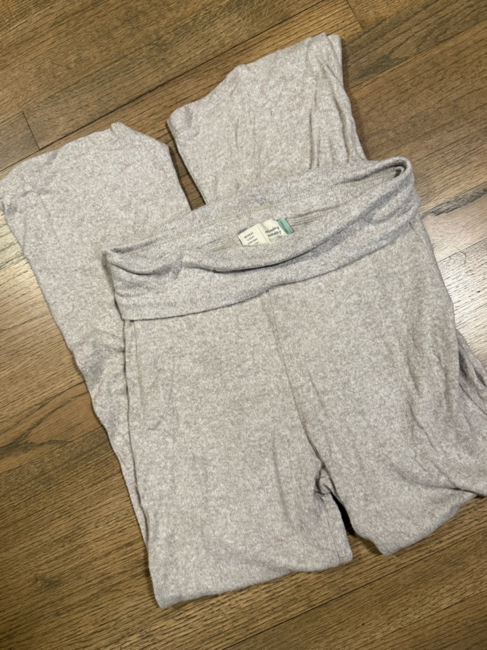 Anthropologie Grey Fold Over Button Leg Lounge Pants: Size Small